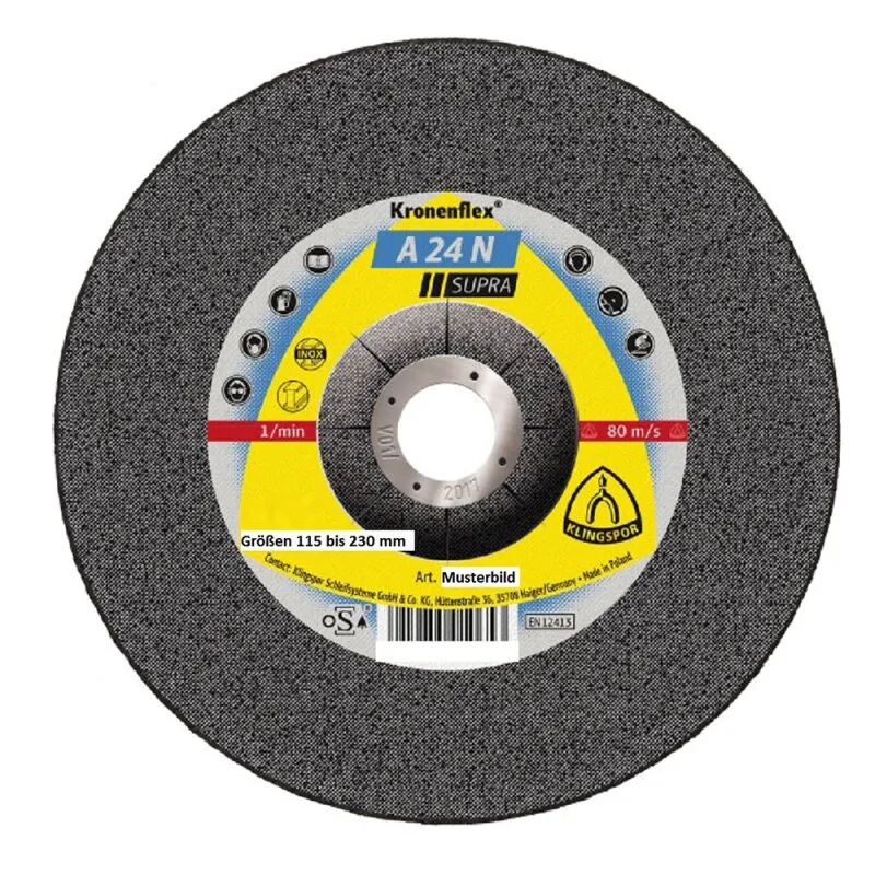 1 Stück Trennscheibe A24N Supra 180 x 3 x 22,23 gekröpft Klingspor
