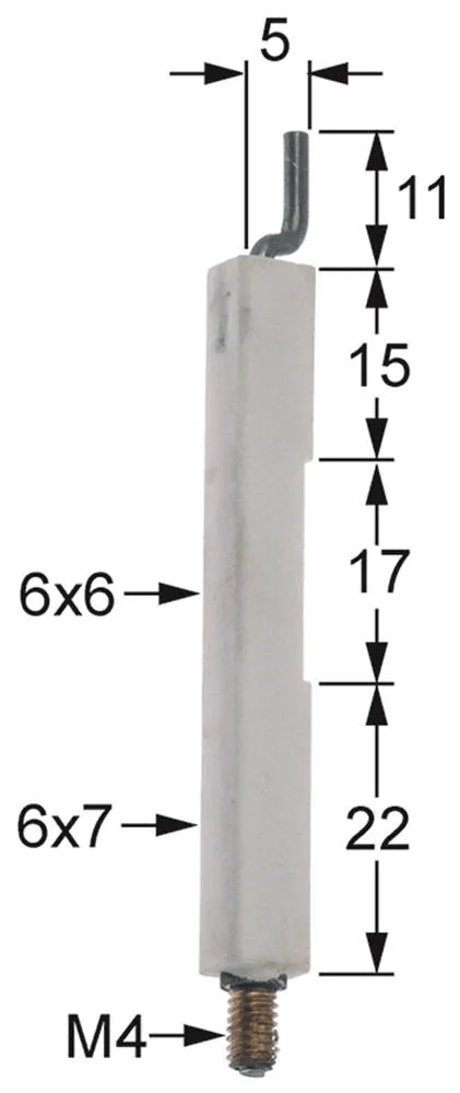 Angelo Po Zündelektrode für 71AR, 91AR, FS30 Anschluss M4 L1 11mm