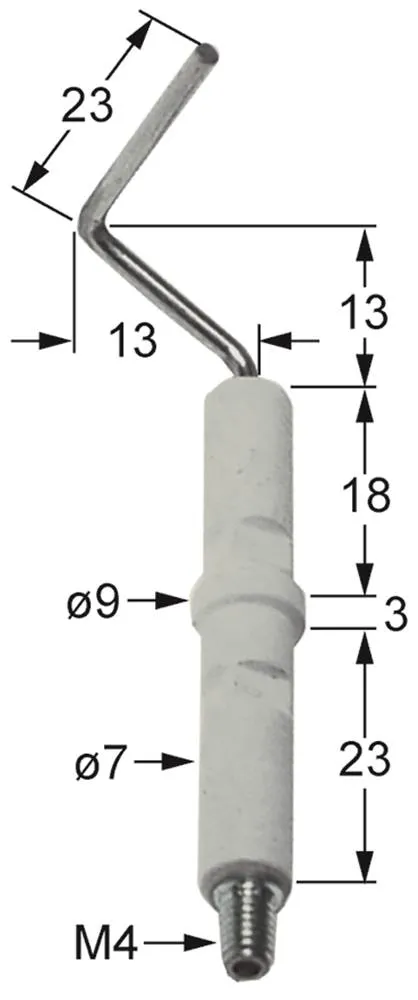 Zündelektrode für Silko PG8AI10, PG8AI15, Bertos G9P15I, G9P10I, Olis
