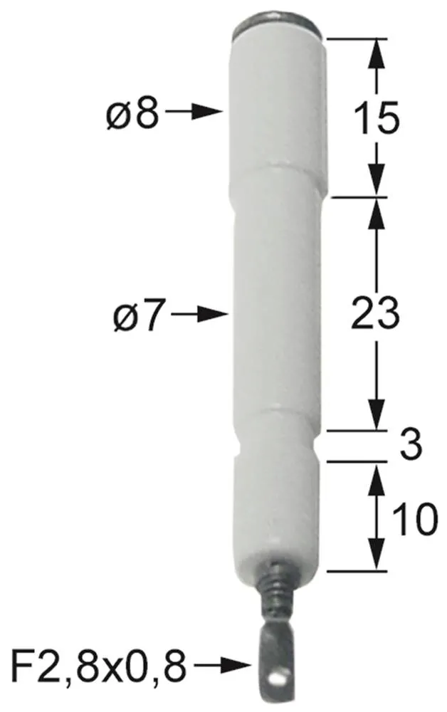 Ambach Zündelektrode für GHG-70 Anschluss Flachstecker 2,8/0,8mm ø 8mm