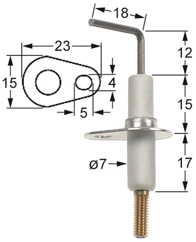 Zündelektrode für Gasherd Küppersbusch EGH417, EGH617, NGH737 L1 12mm