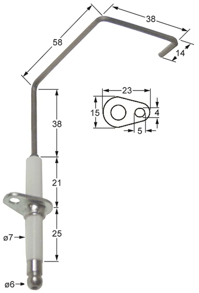 Ambach Zündelektrode für Kippbratpfanne Gas GKB-120, GKB-120-BF ø 7mm