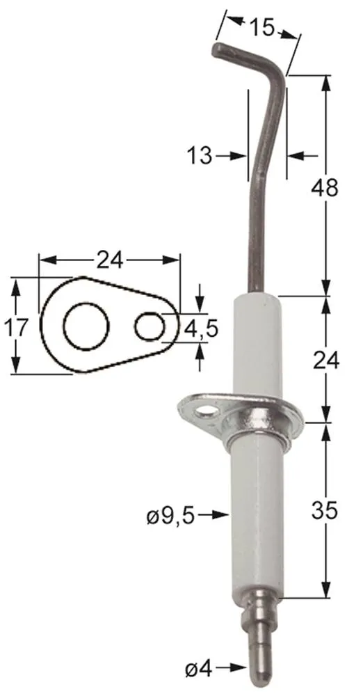 Zündelektrode für Foinox FM401GB, FM201GB, Bertos FMG10M, FMG6, FMG6M