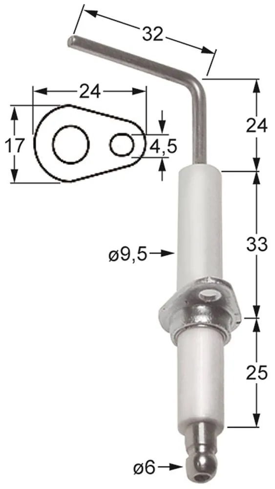Zündelektrode für Kombidämpfer Electrolux 240160, 260760, 775060