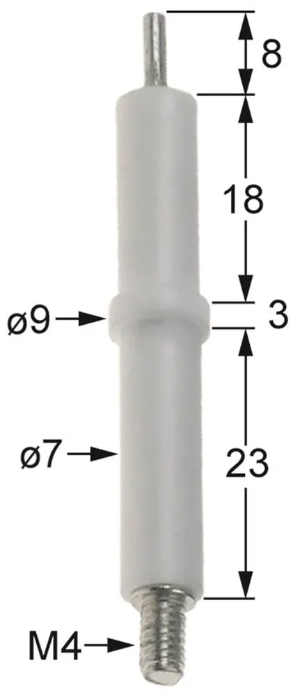 Zündelektrode für Gico 700-222FEB, 64-222F, Elframo GWT12, GWDT12 7mm