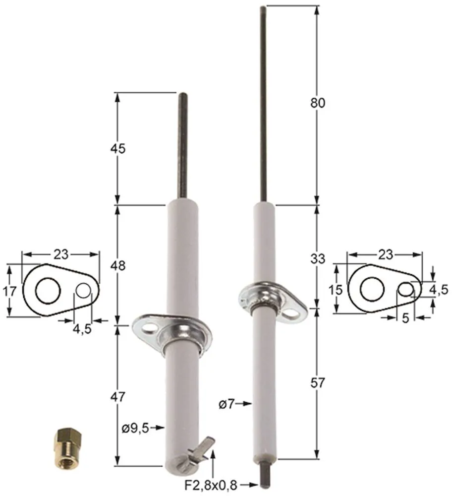 Zündelektrode für Lainox MG101T, MG061T, MG201T, Mareno MG201T, MG061M