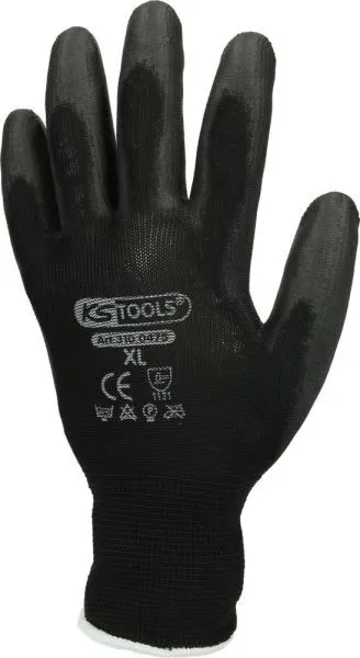 KS Tools Mikro-Feinstrickhandschuhe-schwarz, 9, 12 Paar (Inhalt: 12 Paar - 2.25 € / 1 Paar)