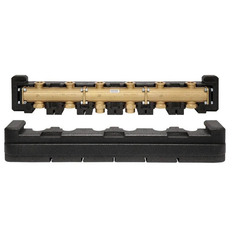 PAW Modulverteiler Verteilerbalken 3-fach DN25 1" isoliert MV 3, 830mm erweiterbar 34133