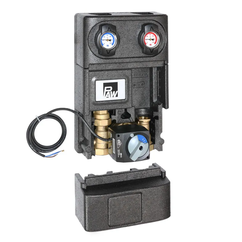 PAW HeatBloC K34 Pumpengruppe DN25 mit 3-Wege-Mischer ohne Pumpe für 1 1/2" AG x 180mm SM 36063M
