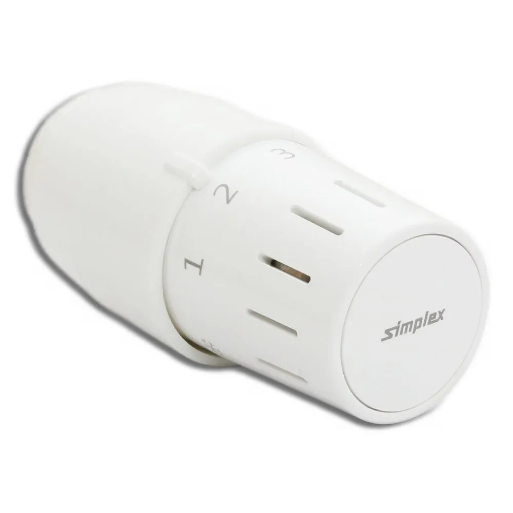 Simplex Standard-Thermostatkopf Fühlerelement TC-S3 Klemmanschluss RA weiß F35342