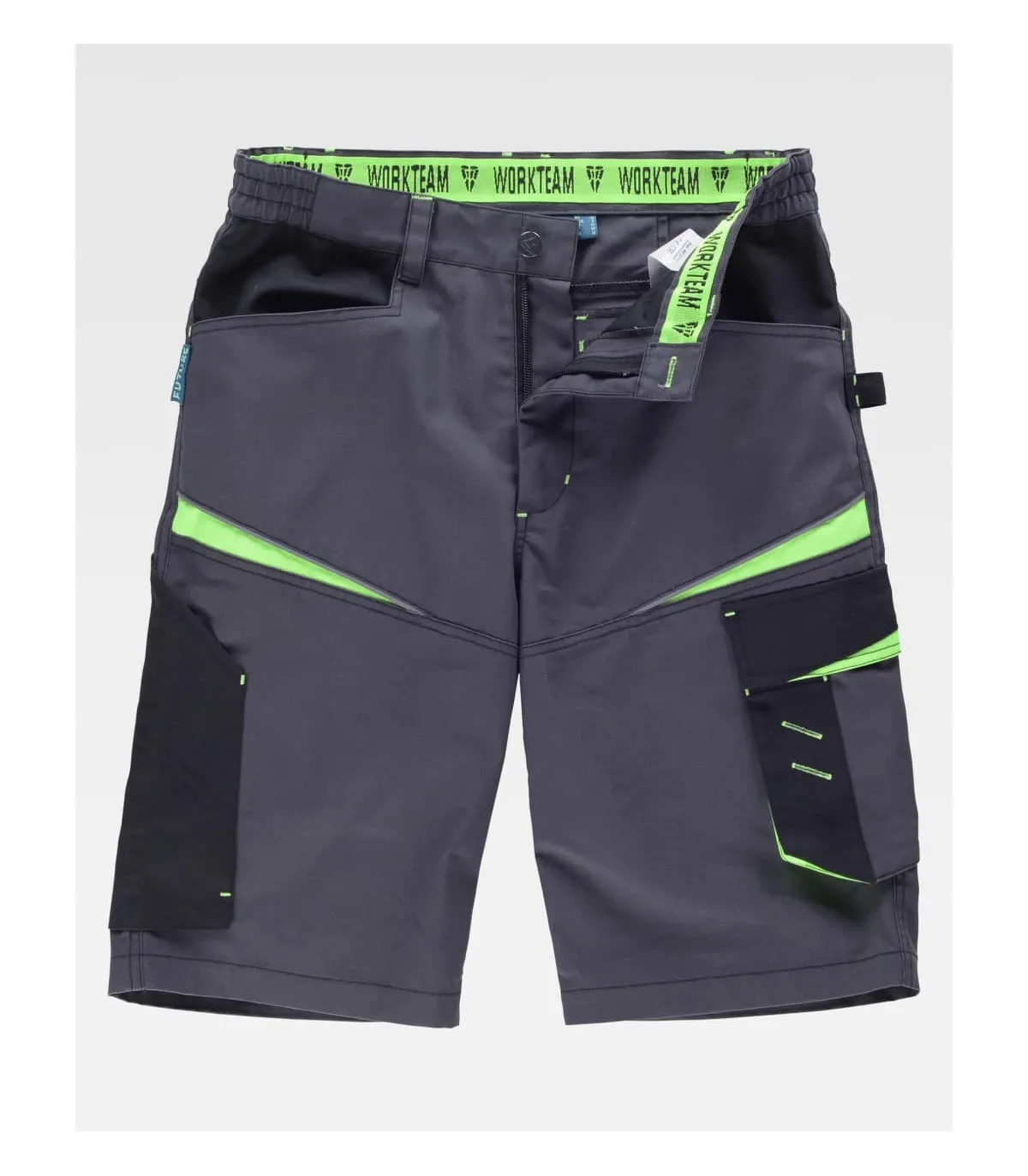 Bermuda tricolor mit Leinwandgewebe. Zwei schräge Öffnungsbeutel an den Seiten B2717