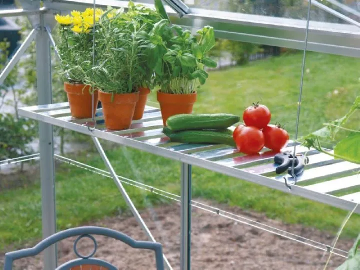 Vitavia Aluregal abklappbar Maße 120 x 31 cm alu