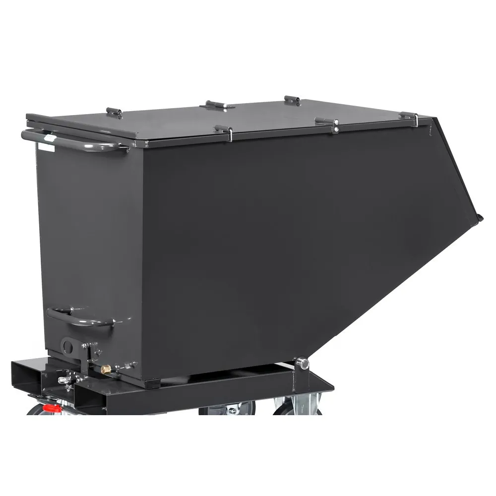 Klappbarer Deckel für fetra® Muldenkipper, mit Rollen, anthrazitgrau, 0,45 m³