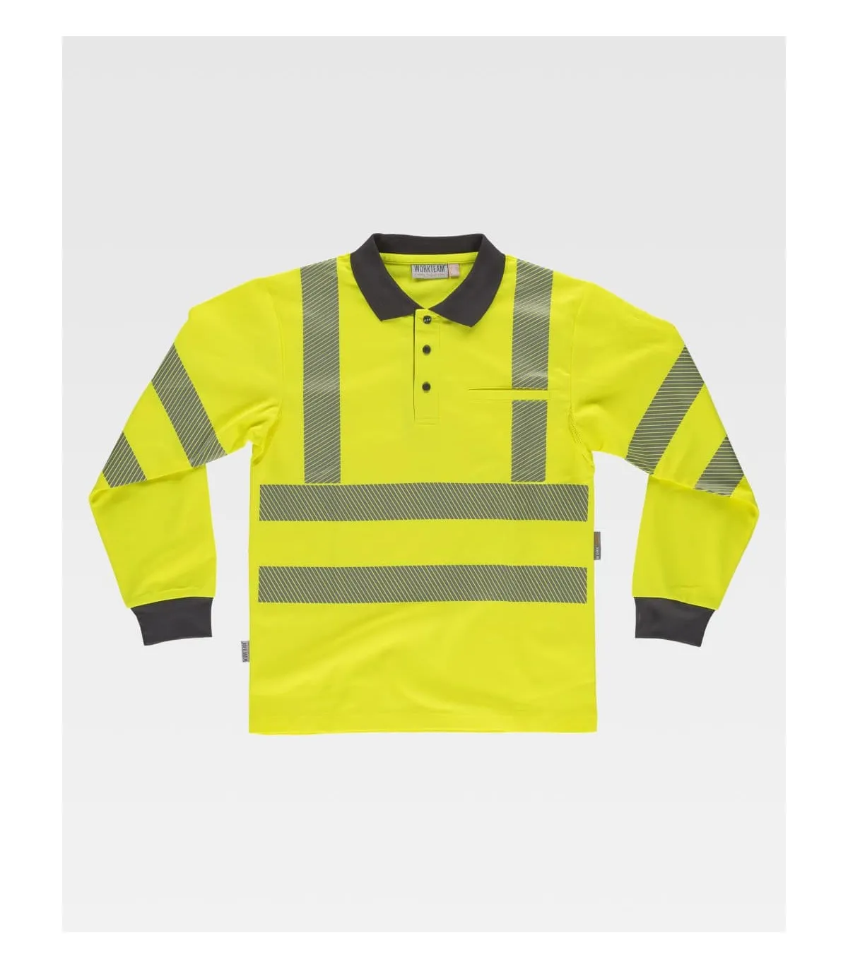 Langarmer Hochsichtpol in Mikropiqué, segmentierte Reflektoren zur Regelung von C3883