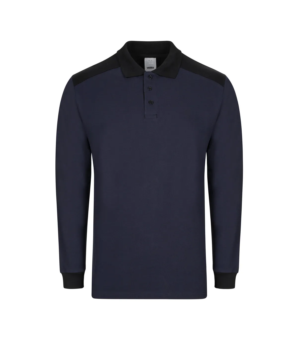 Lange Ärmel Stretch-Stahl mit zweifarbigen Details auf Hals und Manschetten VELILLA 105529S