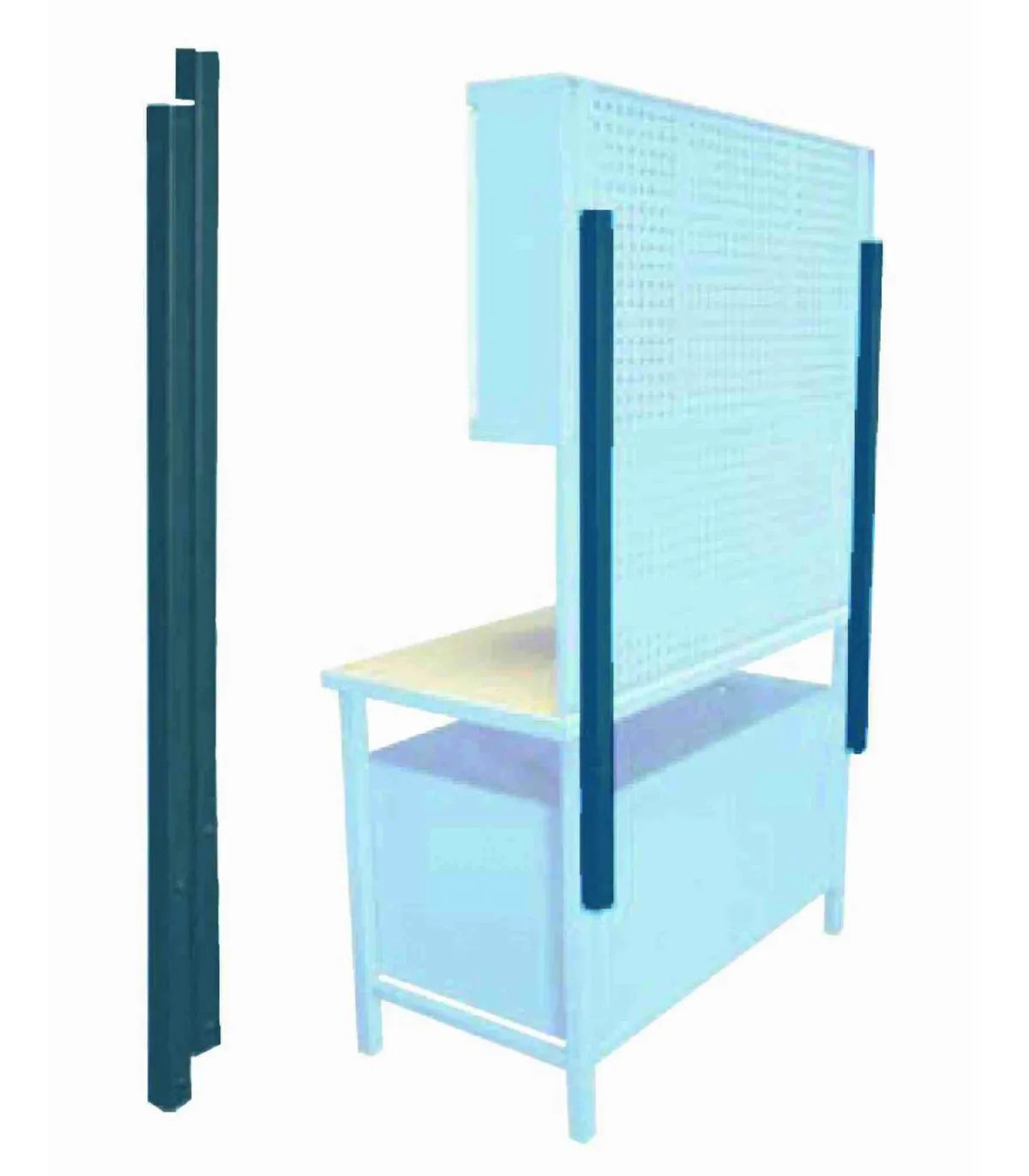 Satz von 2 Stützpfosten für perforierte Paneele | Metalworks