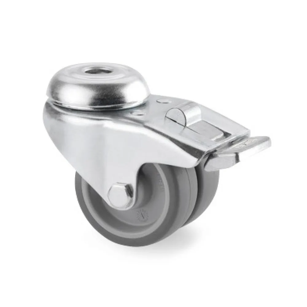 TENTE® Doppelrolle TPE, Gleitlager, Anschraubloch, spurlos, Ø x Breite 50 x 50 mm, TK 70 kg