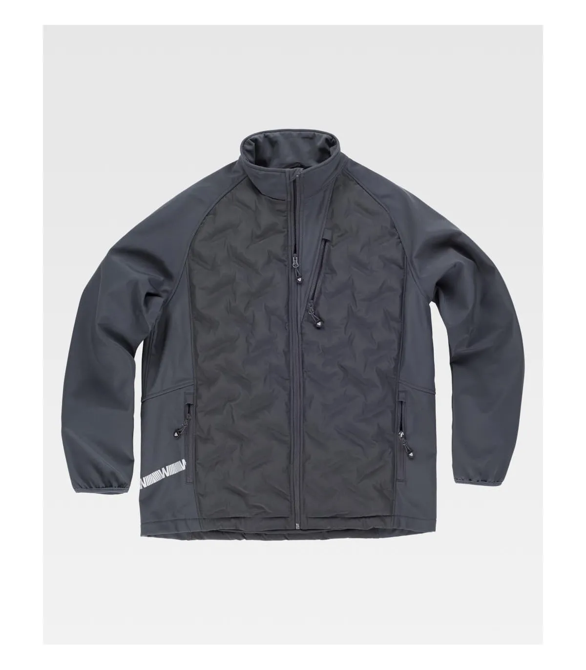 Workshell kombiniert mit versiegeltem gepolstertem Stoff und reflektierenden Details S7800