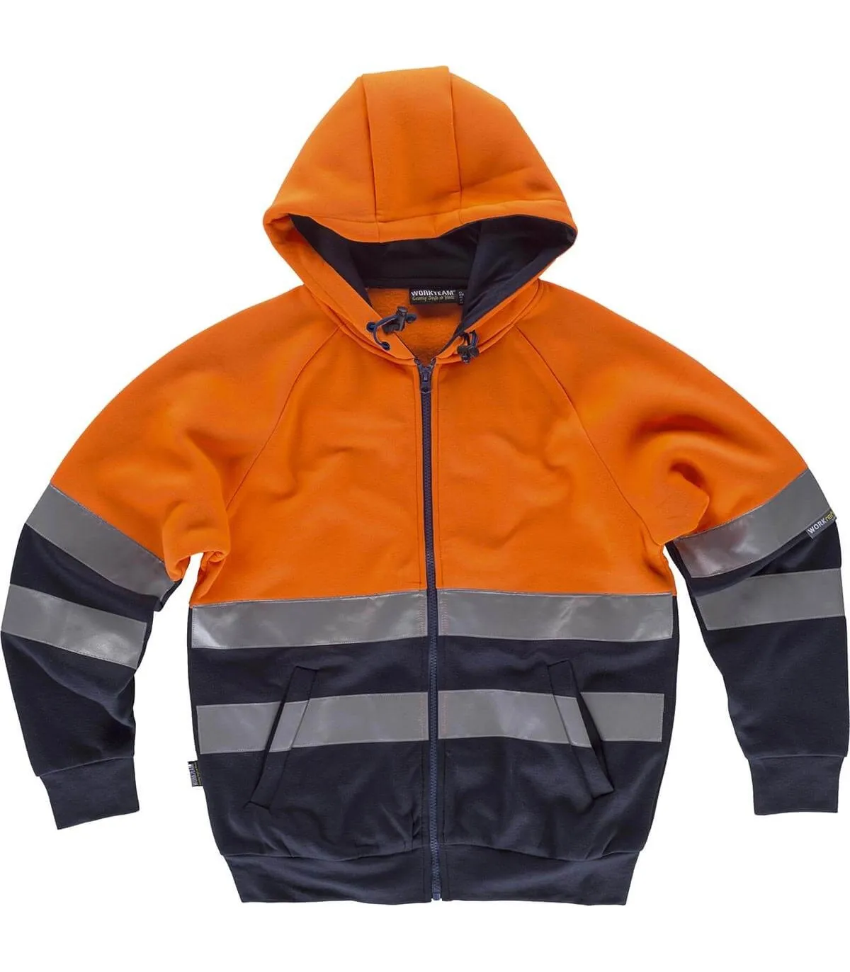 WORKTEAM C9036 Kapuzenpullover mit hoher Sichtbarkeit und verstärkten Nähten