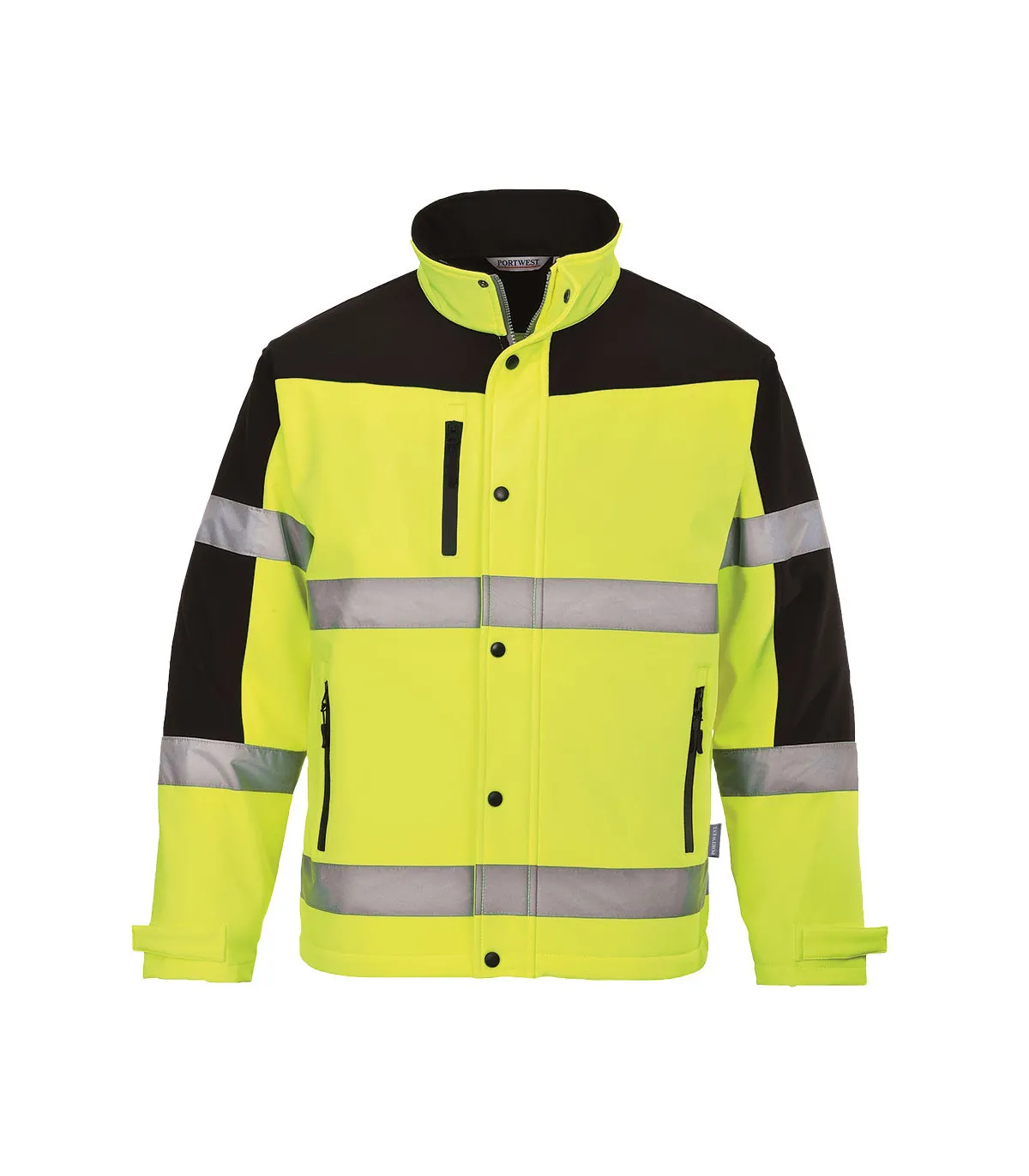 3-lagige softshell bicolor jacke mit mikropolarem futter und reflektierenden bändern PORTWEST S429