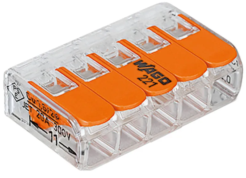 5-LEITER-KLEMMEN-32A-450V-WAGO-221-415 VP 25 Einheiten