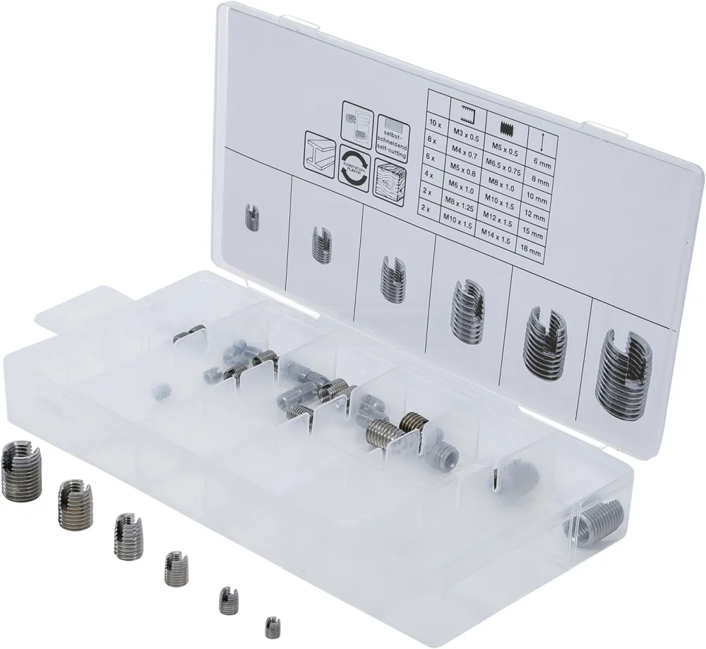BGS Gewindeeinsätze-Sortiment | selbstschneidend | 32-tlg. – 6845