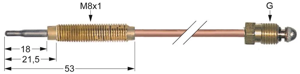 Falcon Thermoelement für G2101-OT, G2151EU Länge 600mm M8x1 M8x1