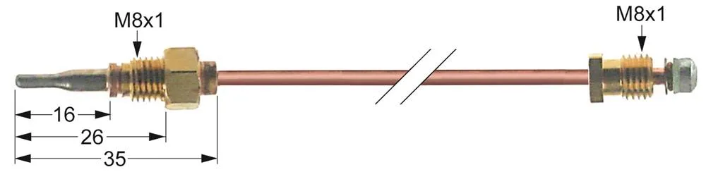 Thermoelement für Tecnoeka KC96V, CV5-90/X, TCFG, Mastro AAA2001 M8x1