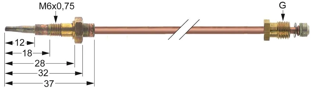 Thermoelement für Modular 60/60CFG Länge 1200mm M8x1 M6x0,75
