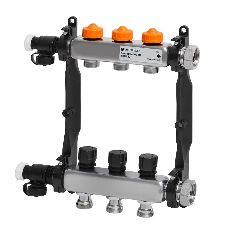 Afriso Edelstahl-Heizkreisverteiler ProCalida® VA 1C Vario-DP 3 Heizkreise 86423
