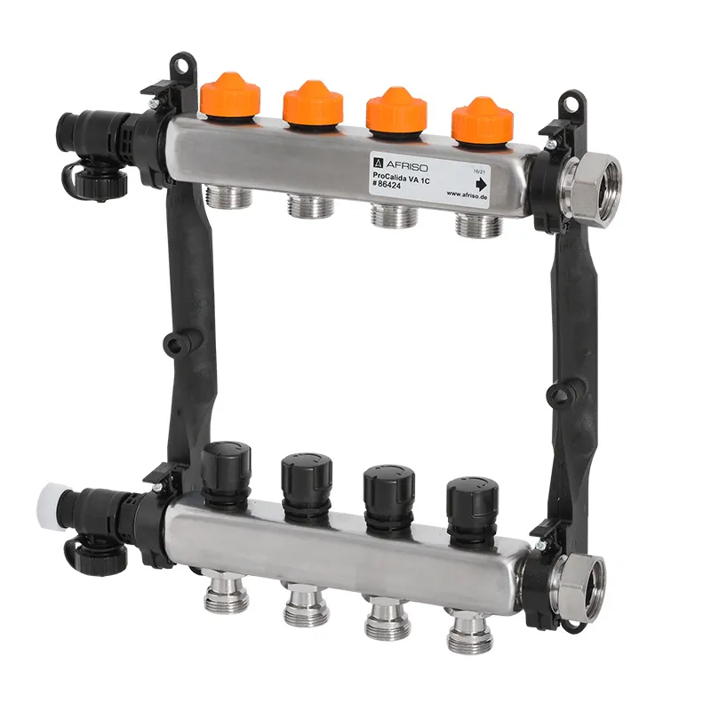 Afriso Edelstahl-Heizkreisverteiler ProCalida® VA 1C Vario-DP 4 Heizkreise 86424