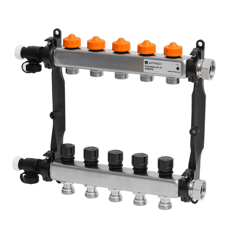 Afriso Edelstahl-Heizkreisverteiler ProCalida® VA 1C Vario-DP 5 Heizkreise 86425