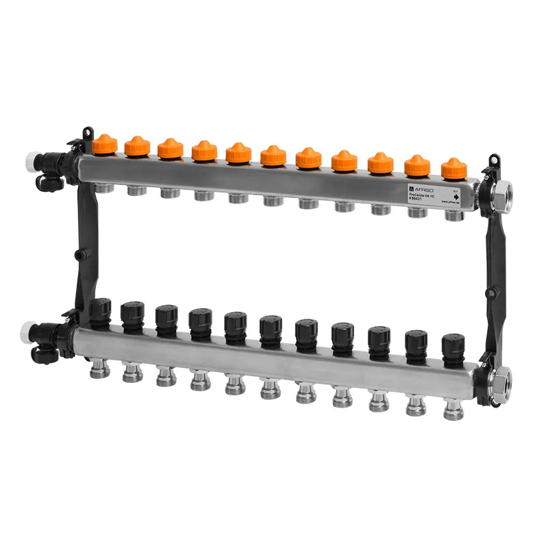 Afriso Edelstahl-Heizkreisverteiler ProCalida® VA 1C Vario-DP 11 Heizkreise 86431