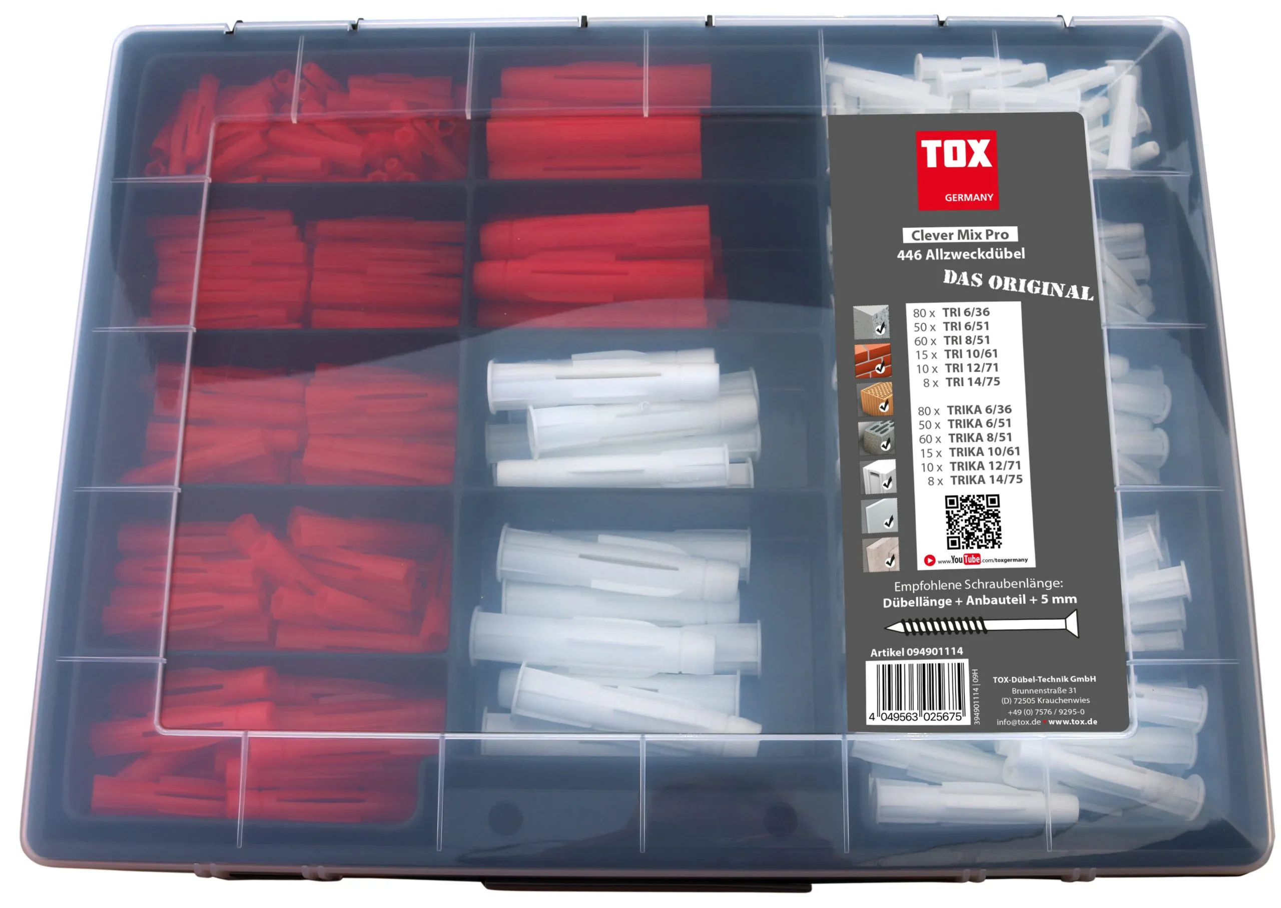 TOX Allzweckdübel - Sortiment Clever Mix Pro 446 tlg., 094901114