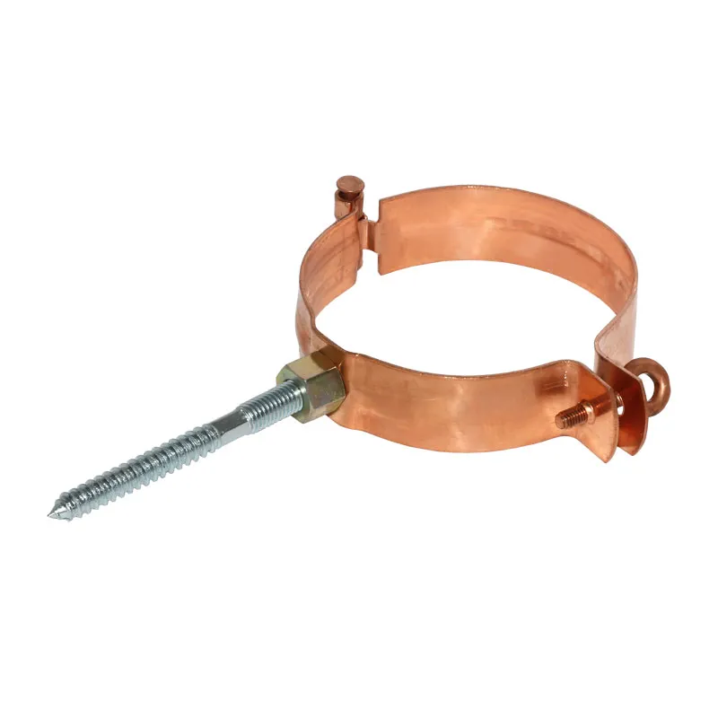 Kupfer Schelle mit Gewindemuffe M10 Fallrohrschelle ø100 mm Ablaufrohrschelle mit Stockschraube