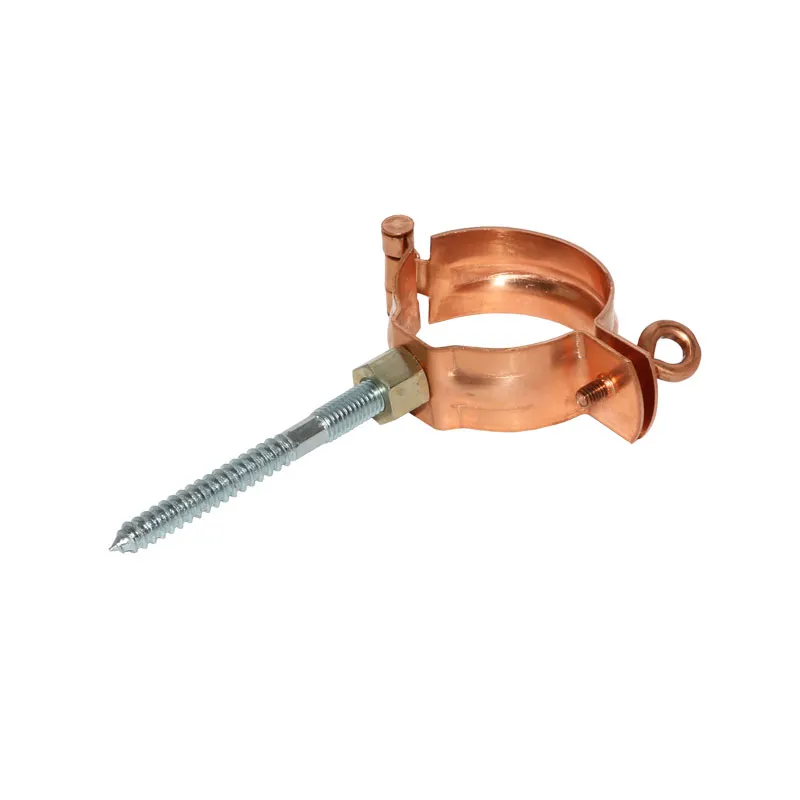 Kupfer Schelle mit Gewindemuffe M10 Fallrohrschelle ø60 mm Ablaufrohrschelle mit Stockschraube