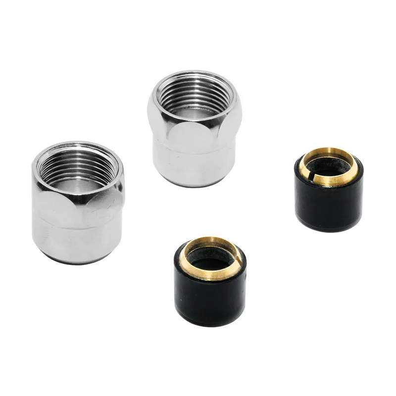 1 x Konus Quetschverschraubung mit Länge-Ausgleich 3/8" für Kupferrohr 10mm, verchromt