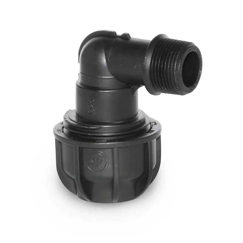 PE-Rohr Winkel Gewindeübergang 90° Ø 25 mm x 3/4" AG Übergang Verschraubung PP Polypropylen