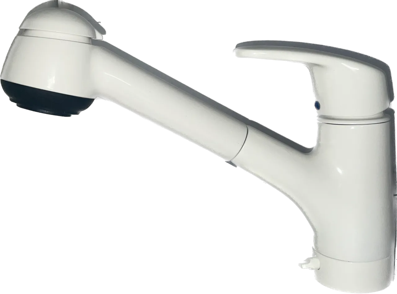 KAJA MIX Einhand-Spültisch-Einlochbatterie, DN15 für Unterfenstermontage – umlegbar 33832-W weiß
