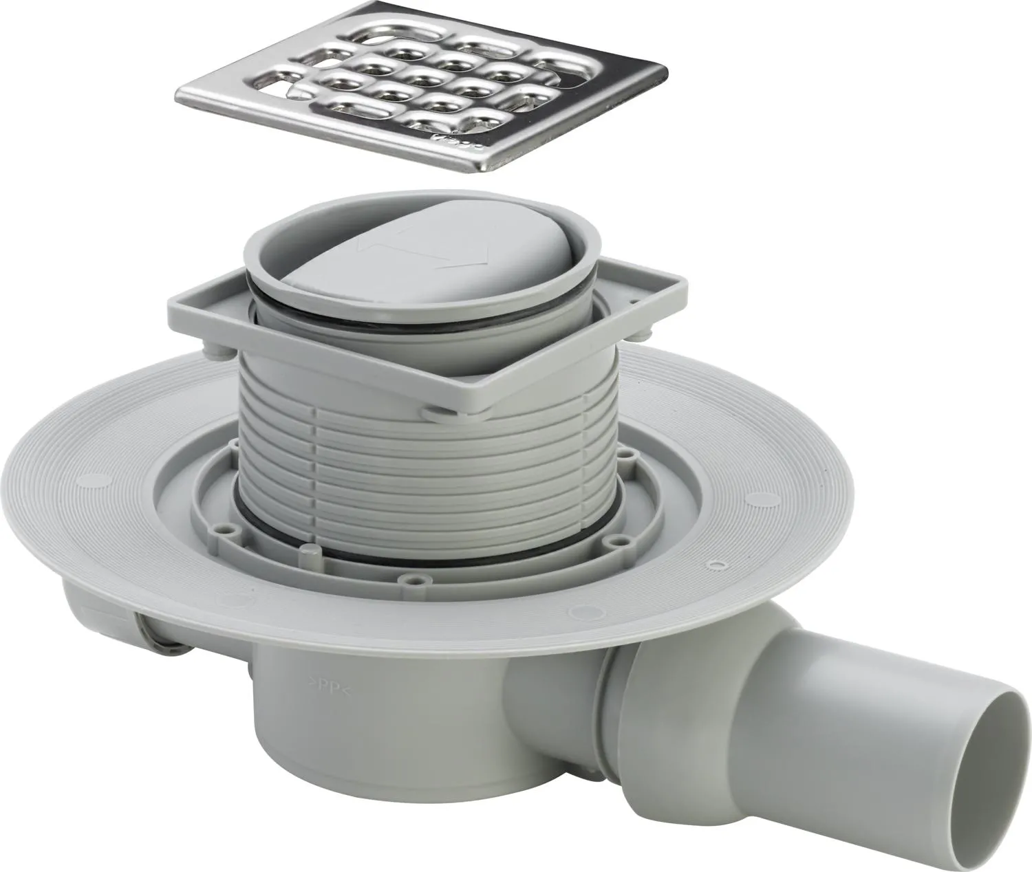 Viega Advantix Badablauf 100 x 100 cm, DN 50 Modell 4936.2, Ablauf waagerecht 583217