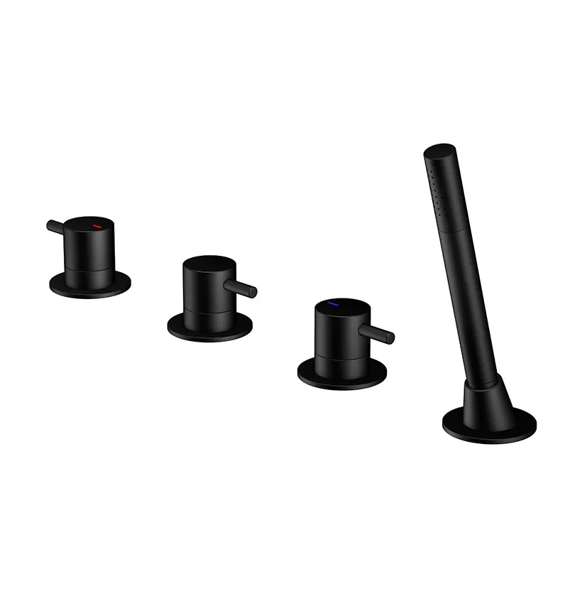 Steinberg Serie 100 4-Loch Wanne/Brause-Standarmatur, matt black, 100 2480 S