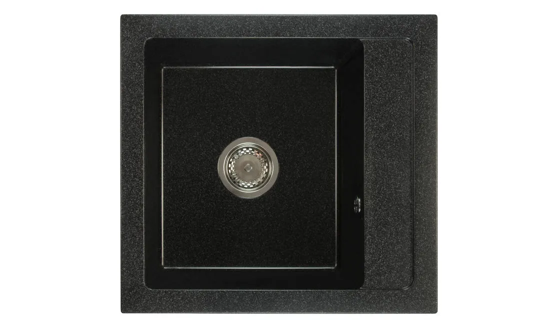ZELVO Küchenspüle, Spülbecken, Spüle Granit schwarz gesprenkelt 520 x 490 x 210 mm Model 2