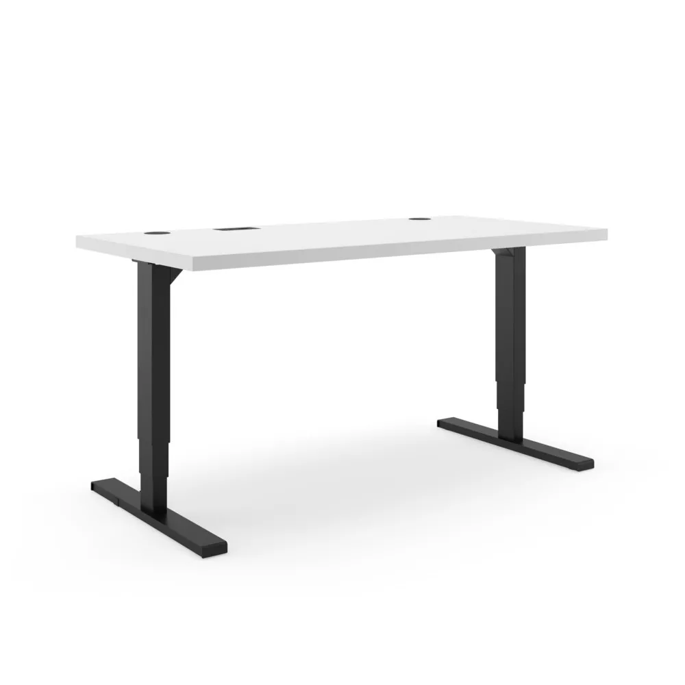 Actiforce Elektrisch höhenverstellbarer Schreibtisch Elements Solid 1600, inkl. 2 USB-Anschlüssen, platingrau / schwarz