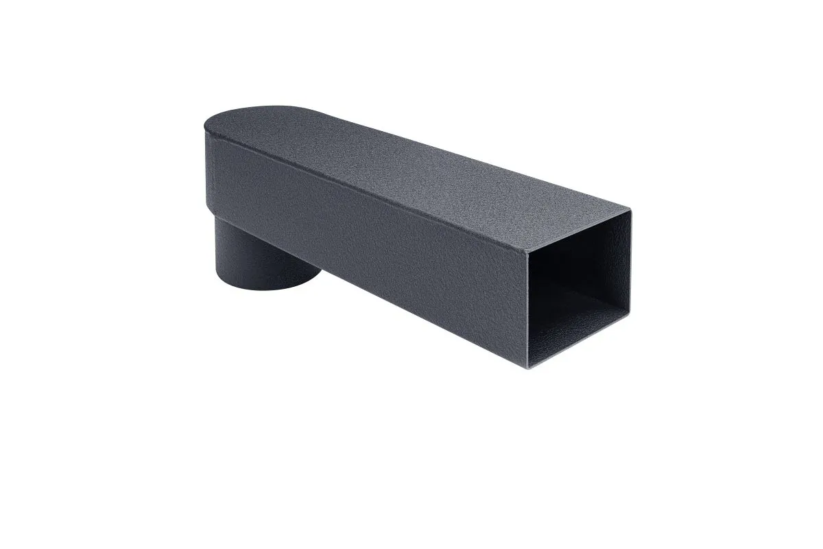 GRÖMO ALUSTAR Auslaufstutzen kastenförmig TX Anthrazit ø80 Holland, 88541