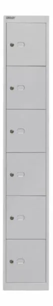Bisley Schließfachschrank Office 1 Abteil 6 Fächer T 457 mm Farbe lichtgrau