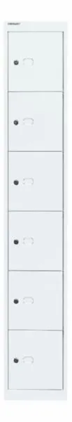Bisley Schließfachschrank Office 1 Abteil 6 Fächer T 305 mm Farbe verkehrsweiß