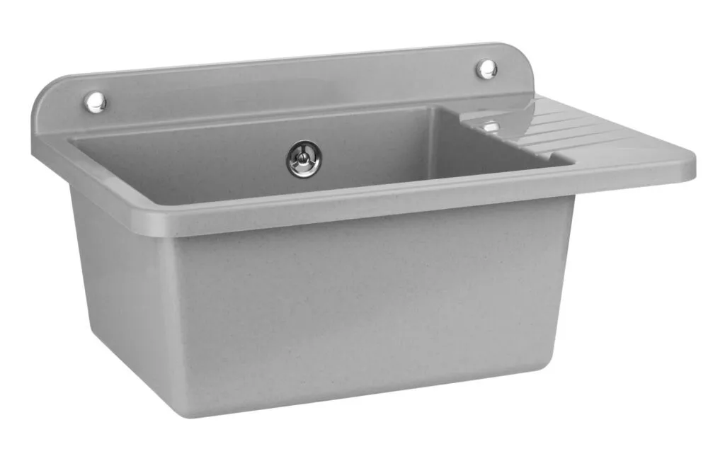 ZELVO COMPACT Kunststoff - Ausgussbecken dunkler Granit Waschbecken Waschtrog Spülbecken 505 x 345 x