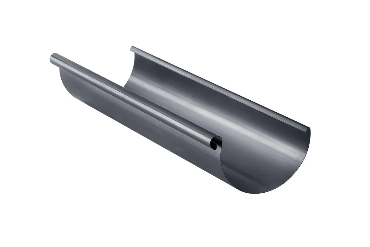 2x 3 Meter GRÖMO ALUSTAR Dachrinne halbrund Anthrazit 250 / 3 m, SX (glatt), 83001