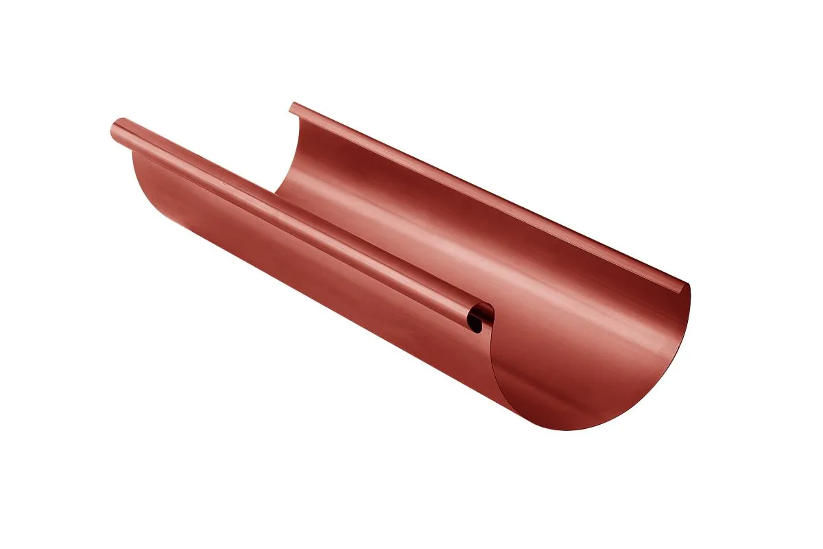 2x 3 Meter GRÖMO ALUSTAR Dachrinne halbrund Oxydrot 250 / 3 m, SX (glatt), 83007