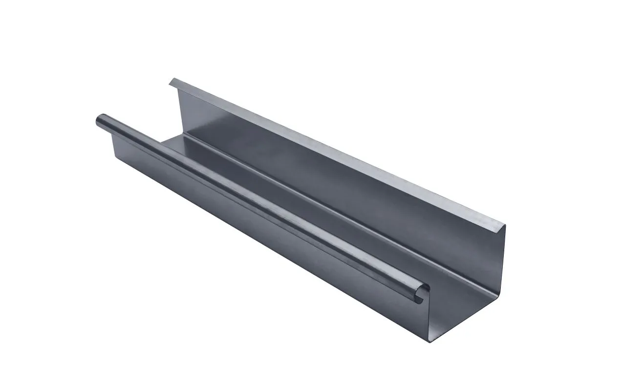 2x 5 Meter GRÖMO ALUSTAR Dachrinne kastenförmig Anthrazit 250 / 5 m, SX (glatt), 83331